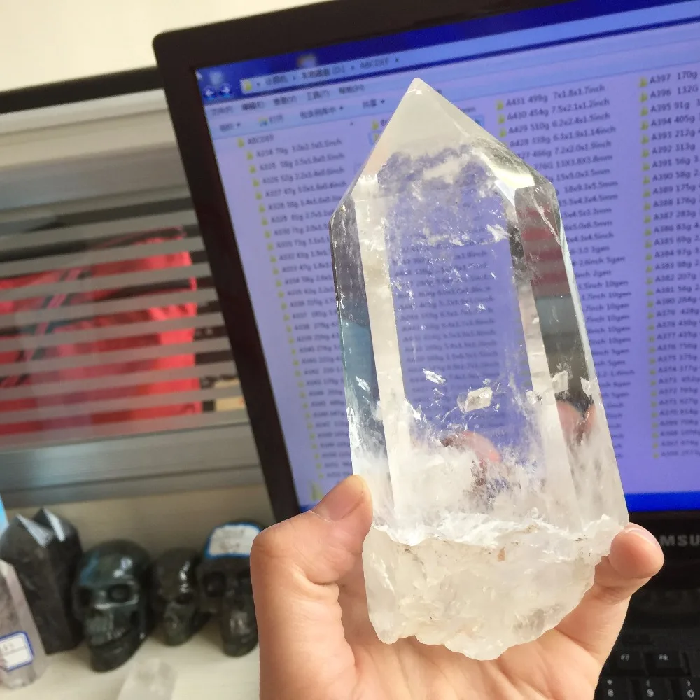 

2019 hot sale healing crystals 564g high quality transparent quartz crystal wand feng shui stone home decoration accessories