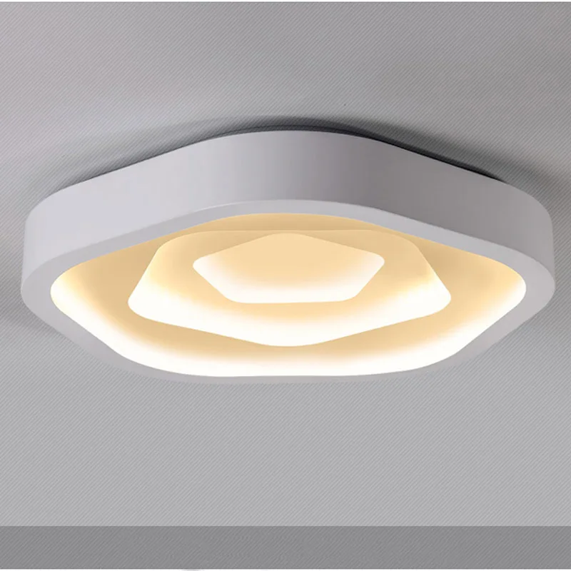 

Modern Simple White Metal Warm Light LED Flush Mount Lamp Bedroom Light Study Living Room Ceiling Lamp Fixture Lighting CL182