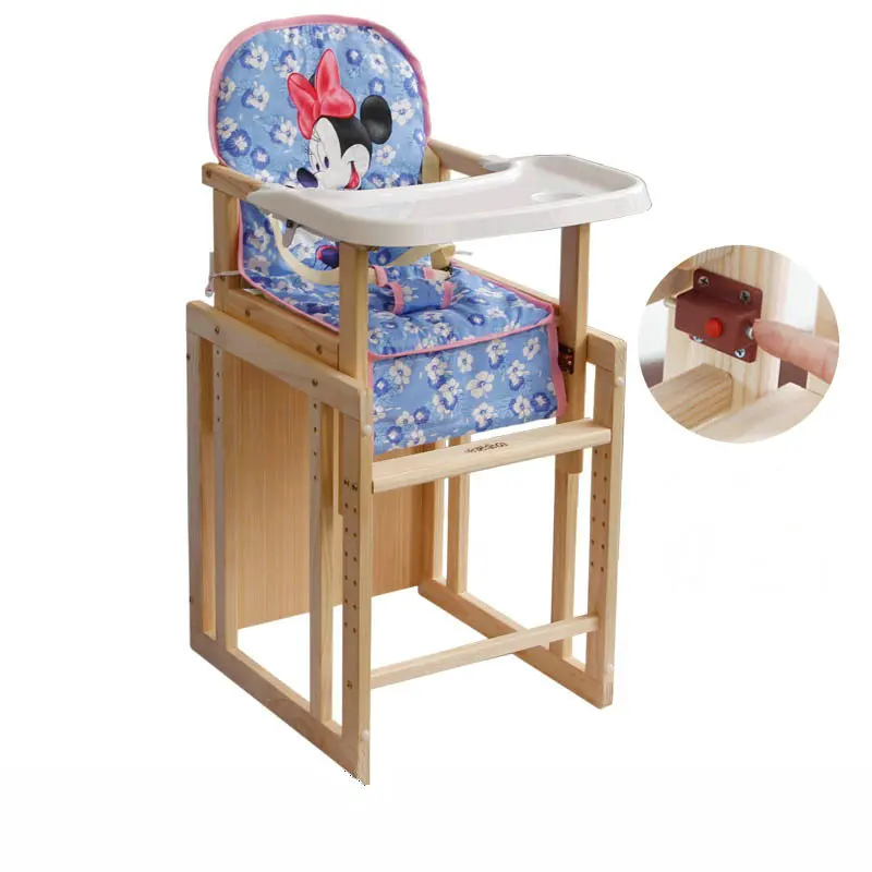2 в 1 Многофункциональный древесины кормить ребенка, 5 класс отрегулировать высота сиденья стульчик для кормления ребенка, PP материала