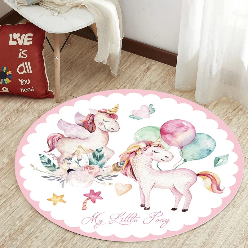 Nordic Unicorn Series Round Carpets for Living Room Area Rugs Computer Chair Floor Mat Child Cloakroom Rug Kids Tent Play Carpet Nordic Unicorn Series Round Carpets for Living Room Area Rugs Computer Chair Floor Mat Child Cloakroom Rug Kids Tent Play Carpet