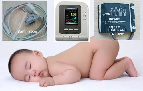 

2018 NewCONTEC08A with nenonatal SPO2 sensor Digital Automatic NIBP baby Blood Pressure Monitor Sphygmomanometer Free Shipping