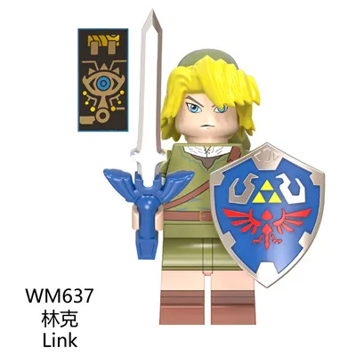 Игра в стиле принцессы Zelda Link, строительные блоки, поделки, модель, кирпичи, развивающие игрушки для детей, WM635 - Цвет: Синий