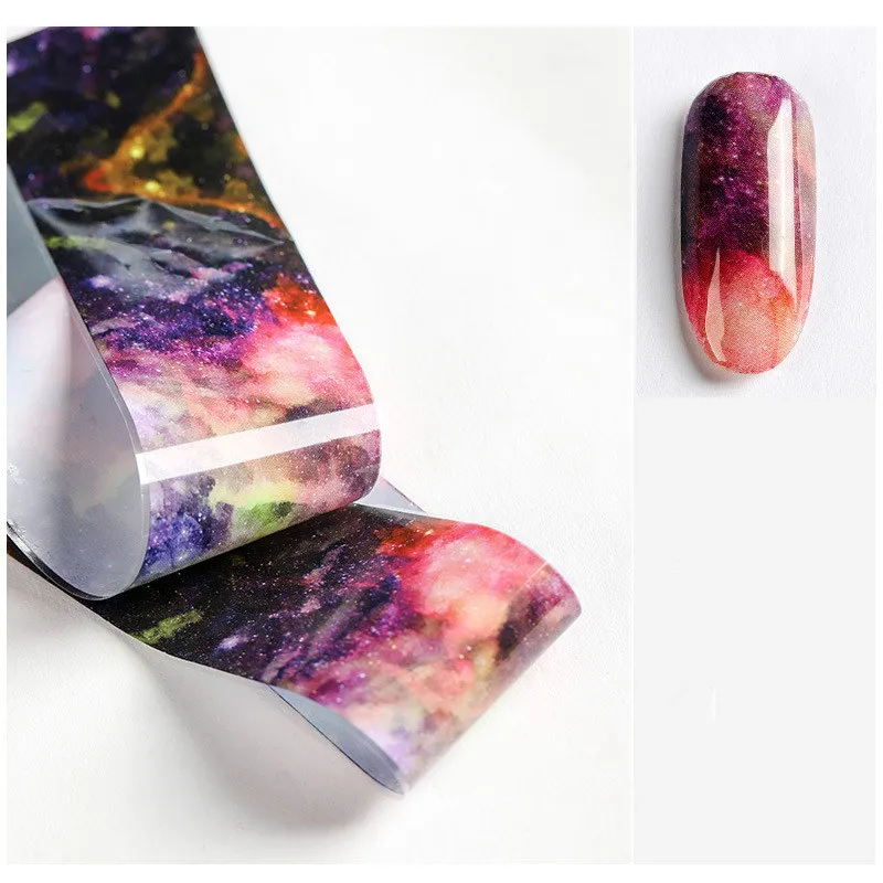 

4*100cm Marble Starry Sky Nail Foils Fantasy Galaxy Foil Paper Transfer Sticker Manicure Nail Art Slider