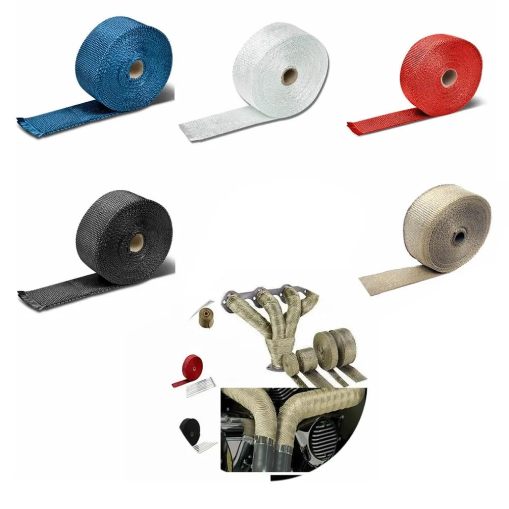 10M Fiberglass Heat Tape High Temperature Heat Shield Wrap Roll Car Styling Tool Exhaust Header