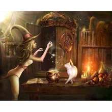 DIY, полный, алмаз вышивка, готика, кошка, фото на заказ, Алмазный живопись, вышивка крестом, 3D, Алмазная мозаика, украшения JS1492