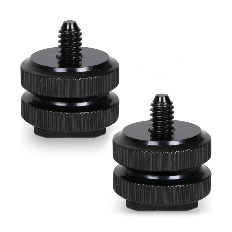 

1/4" Mental Dual Nuts Tripod Mount Screw To Flash Camera Hot Shoe Adapter Flash camera adapter Tripod & Accessories