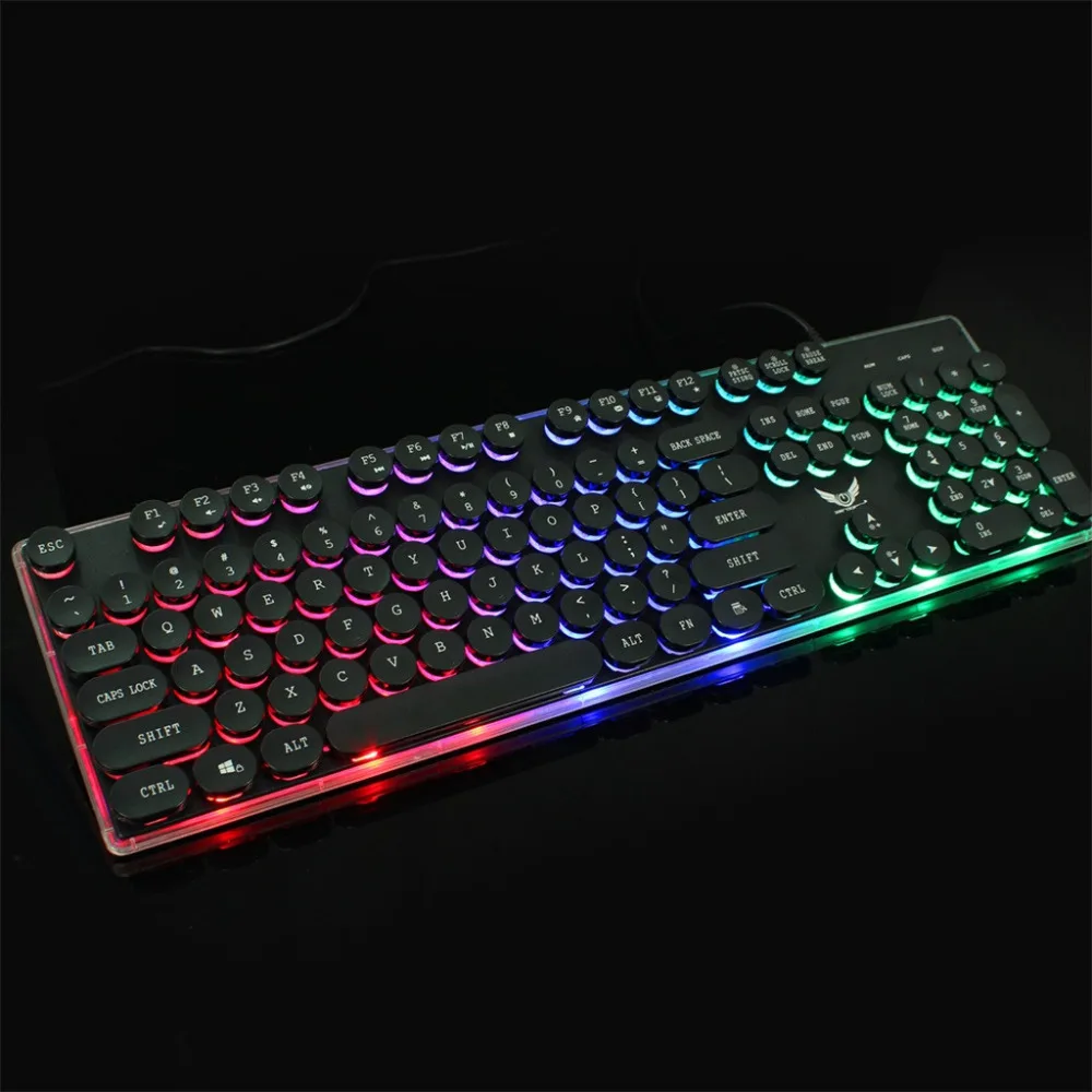2019 ультраб тонкий игровой USB клавиатура мультимедиа Keycap удобные подсветка Красочные смешанные свет дизайн светодиодный кабель для