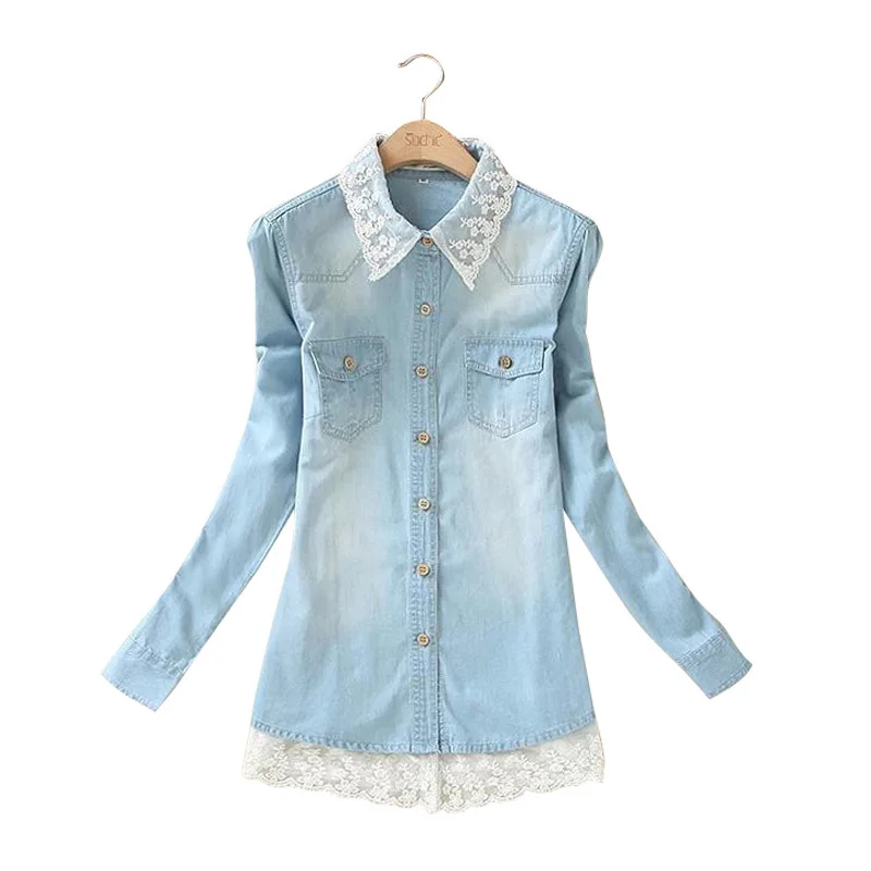 button down collar lace patchwork blouse button down collar lace patchwork blouse