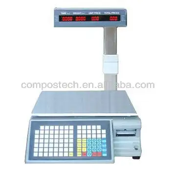 

Electronic scale with barcode printer for supermarket or retailer shop