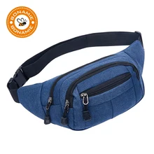 BONAMIE повседневные синие холщовые Мужские поясные сумки для телефона Женская Мужская Сумка-Пояс четыре кармана нагрудная сумка для путешествий Мужской портативный поясной мешочек