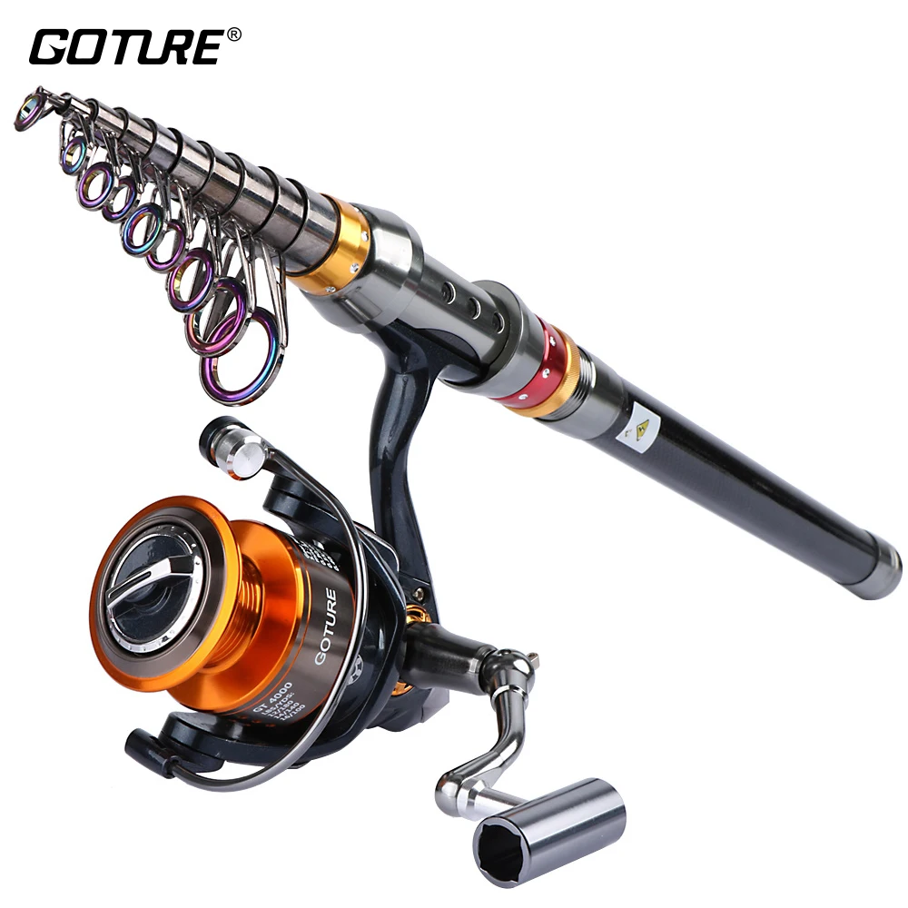 Goture Fishing Reel Rod Combo 2.7m 3.0m 3.6m Telescopic Fishing Rod + 11BB Spinning Reel GT4000 Carp Fishing Feeder Rod+Reel Set