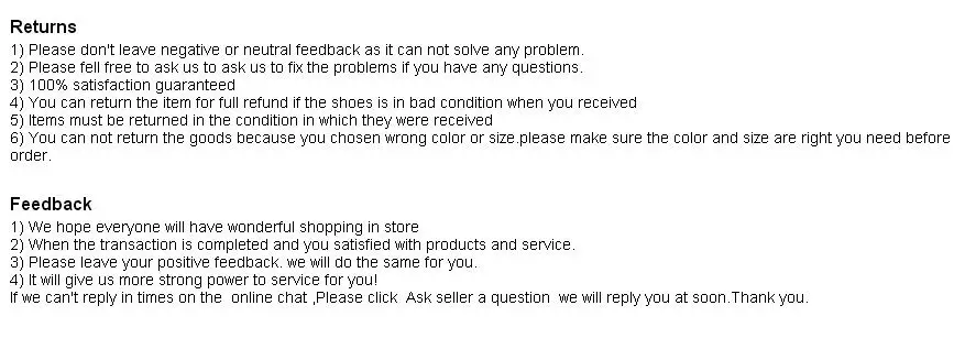 RETURNS FEEDBACK
