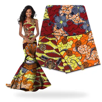 

2019 Latest 100% Cotton African Fabric Wax cotton Style Real cotton wax 6 yard/lot