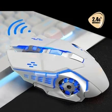 Беспроводная usb-мышь 1600 dpi оптическая игровая мышь 6 кнопок 2,4G приемник RGB подсветка светодиодный оптический Перезаряжаемый для ноутбука mi