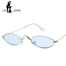 LS JOHN винтажные маленькие Овальные Солнцезащитные очки женские мужские брендовые дизайнерские горячие продажи хип хоп UV400 Солнцезащитные очки женские шикарные очки