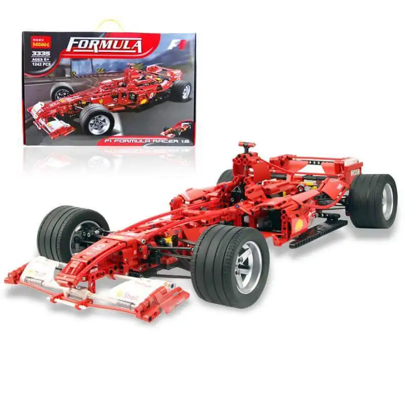 Decool гоночный автомобиль формула Ferrari 1:8 модель 3335 1242 шт Фигурки игрушки DIY Кирпичи