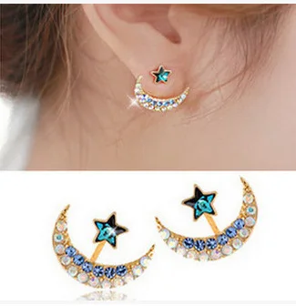 

Blue stars earrings Long Tassel Dangle Earrings For Women Leaf Feather Drop Brincos Bijoux boucle d'oreille Jewelry Earring