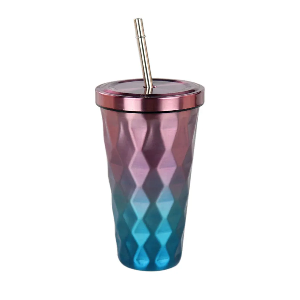 

1PC Hot Portable Large Wheat Straw Water Cup with Straws Multi-Functional Double Lid Cola Coffee Plastic Cup Drinking Cup1O26