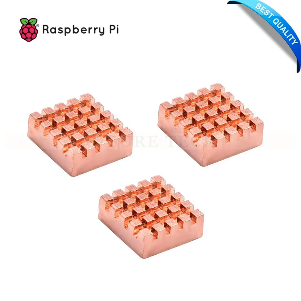 

1 Set of Pure Copper Heatsinks 3 Pieces of Heat Sink Cooling Kit for Raspberry Pi 3 Model B