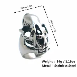 Мужские обувь для мальчиков 316L нержавеющая сталь крутой, в стиле панк, готика большой Волчья Голова полировки кольцо новые