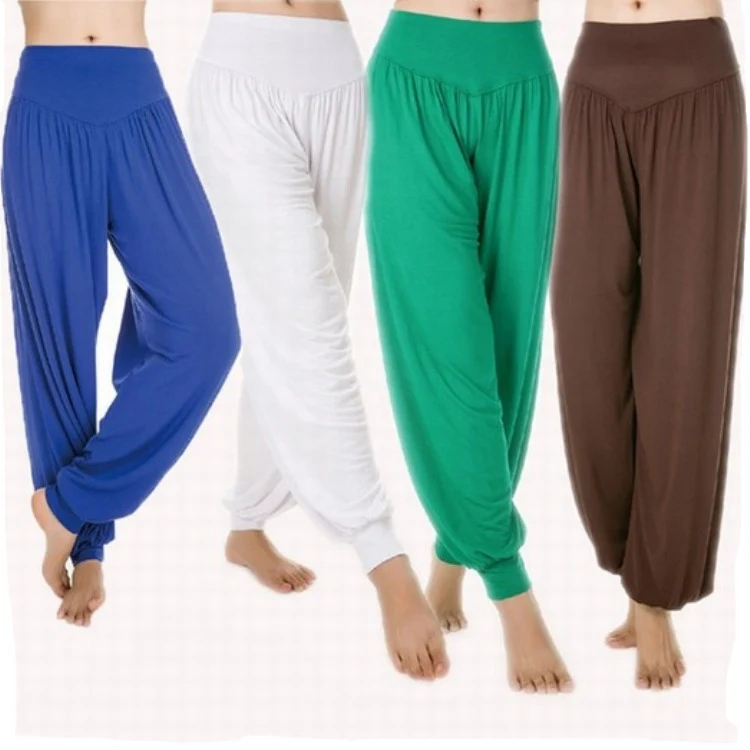 

Loose Yo ga Pants Women Plus Size Colorful Bloomers Dance TaiChi Full Length Pants Smooth No Shrink Antistatic Pants WQ275