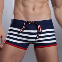 Funfeliz, мужской купальник размера плюс, Bxer, Мужская одежда для плавания, купальный костюм в полоску для мужчин, для мальчиков, Шорты для плавания