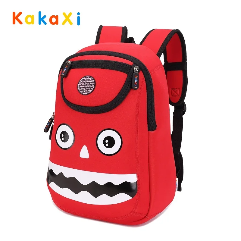 Kakaxi Monster Children Backpacks Boy Girl Red Monster Mochila School