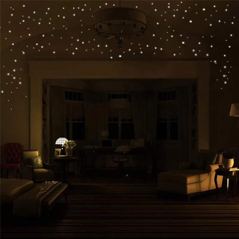 

407Pcs Glow In The Dark Stars Sticker Beautiful 3D DIY Home Decal Art Luminous Wall Stickers For Baby Kids Bedroom Decor