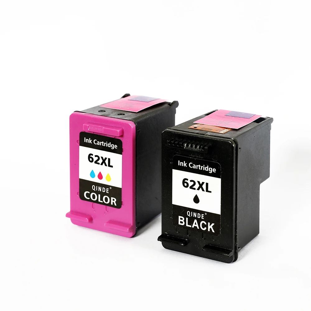 

Qinde For HP 62 XL Refilled Ink Cartridge Replacement 62XL cartridge for HP Envy 5640 OfficeJet 200 5540 5740 5542 7640 printers