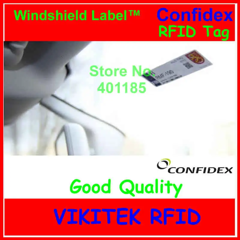 

Confidex Windshield label UHF RFID tag 915M EPC C1G2 ISO18000-6C Non-transferable tamper-evident label for car windshields