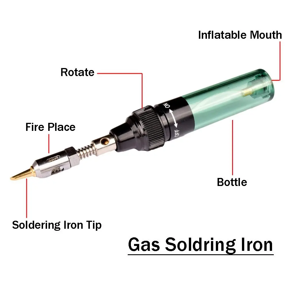 Высококачественный Газовый паяльник MT-100, Электрический паяльник, пистолет, сварочный фонарь, инструменты для сварки, железный наконечник для HS-1115K, комплект - Цвет: MT-100