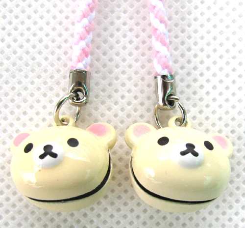 Новый Лот 50 шт белый Rilakkuma логотип металлические колокольчики Шарм бусы