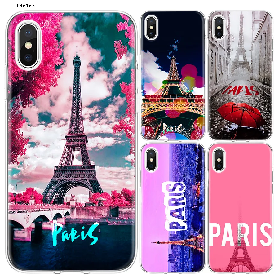 

France Paris the Eiffel Tower romantic Silicone Phone Case For Apple iPhone 6 6S 7 8 Plus X XS MAX XR 5S 5C SE 5 7Plus Cover