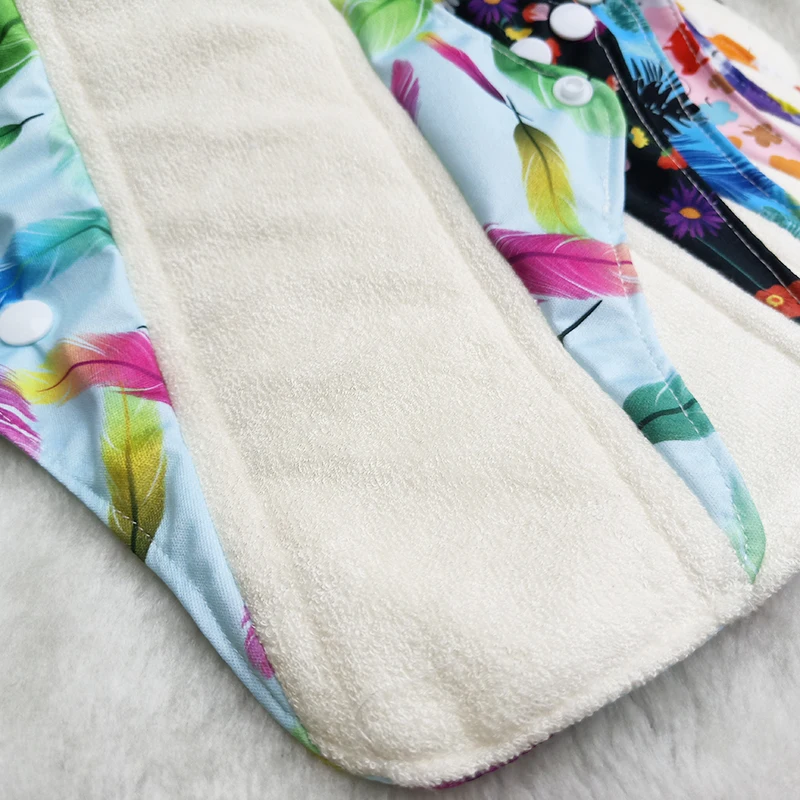 5 шт. текстильная салфетка с одной сумкой, размер 1" из натурального бамбука внутренние экологически многоразовые накладки с красивыми узорами