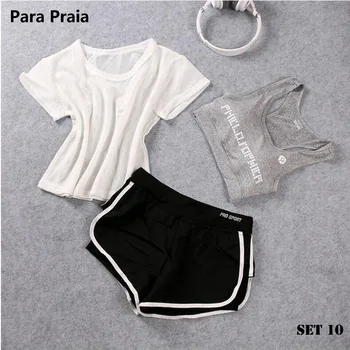 High Waist Three Piece Yoga Set 3 High Waist Three Piece Yoga Set Sportswear for Women Sports Bra Fitness Clothing Women Sports