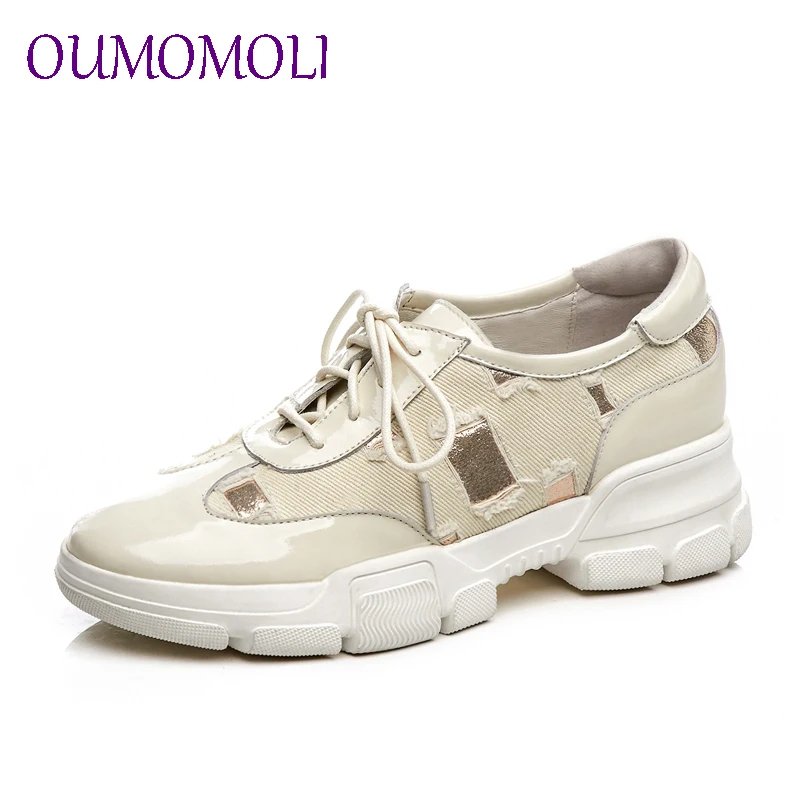 

Genuine Leather Women's spring Women Platform Sneakers 2019 the new Fashion Woman Martin Shoes sneakers size 34-40 d827