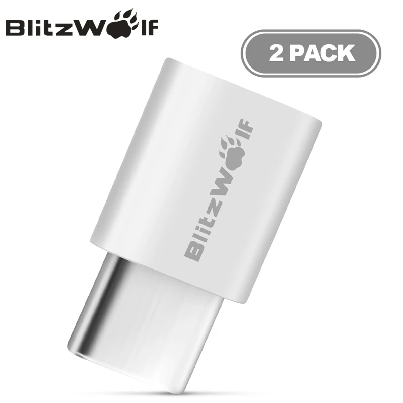 BlitzWolf 2 шт. Micro USB для usb type-C адаптер мужчин и женщин преобразования кабельный разъем для Xiaomi type-C мобильных телефонов адаптер