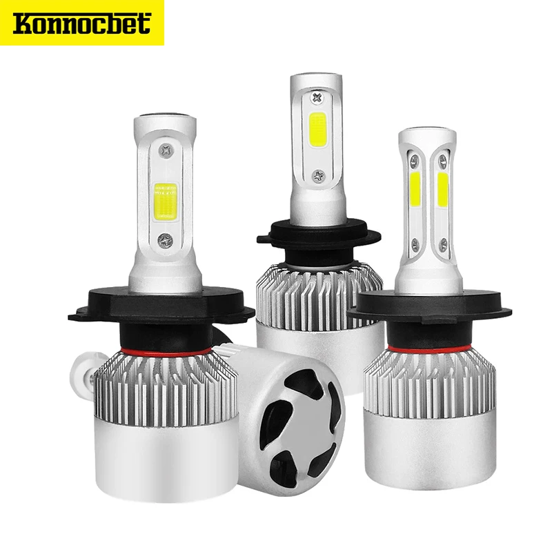 

2X LED 6000K S2 H4 H7 H1 COB LED Headlight Bulbs H11 H13 12V 9005 9006 H3 9004 9007 9012 72W 8000LM Car LED Lamp Led Automotivo