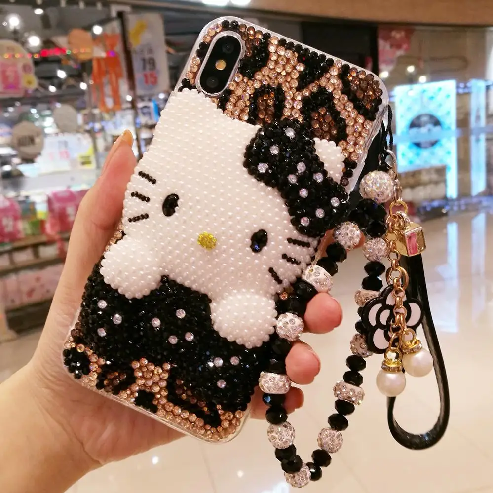 

Sam S10 plus Bling Bling 3D Crystal leopard cat Cabochon DIY phone Case For Samsung Galaxy S9 S8 plus note9 note8 Luxury Cover