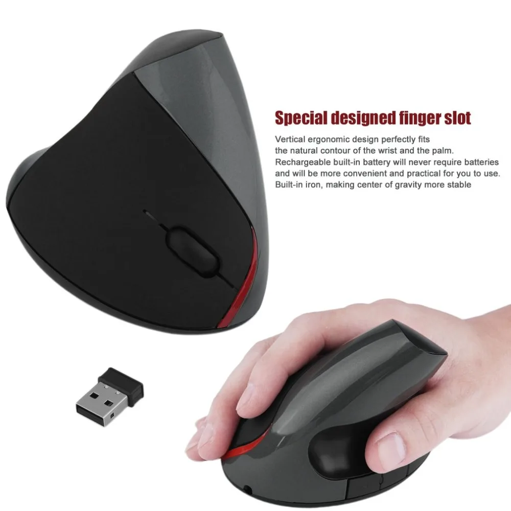 

Professional Ergonomic Mouse Wireless Mouse Laptop PC Accessories Rechargeable 3pcs/set Mouse + Receiver + Charging Cable