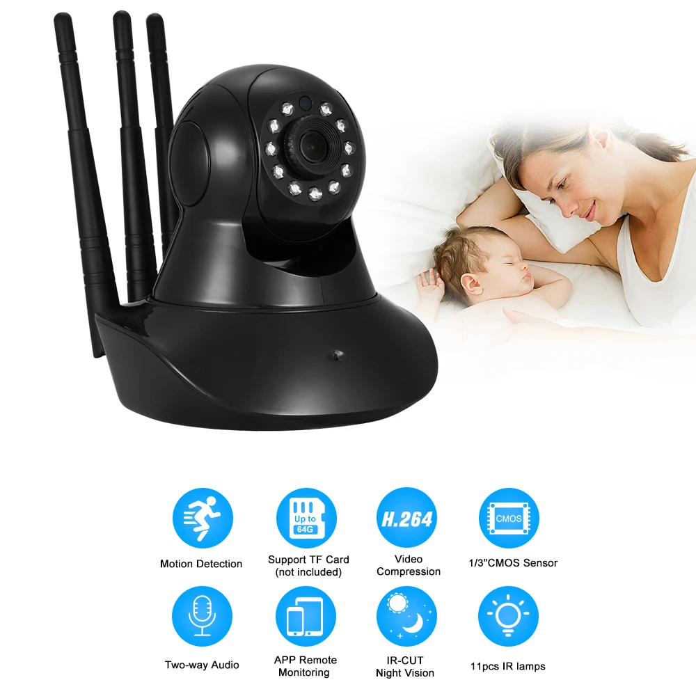 

720P IP Camera CCTV Surveillance Security Camera for Android/iOS APP IR-CUT Filter Infrared Night View Detection security camera