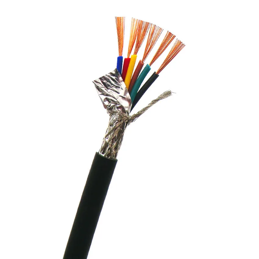 

Shielded Sheathed Cable 6, 8 Core 0.5mm² with Pure Oxygen Free Copper Flexible Double Shield Signal Control Wire RVVP