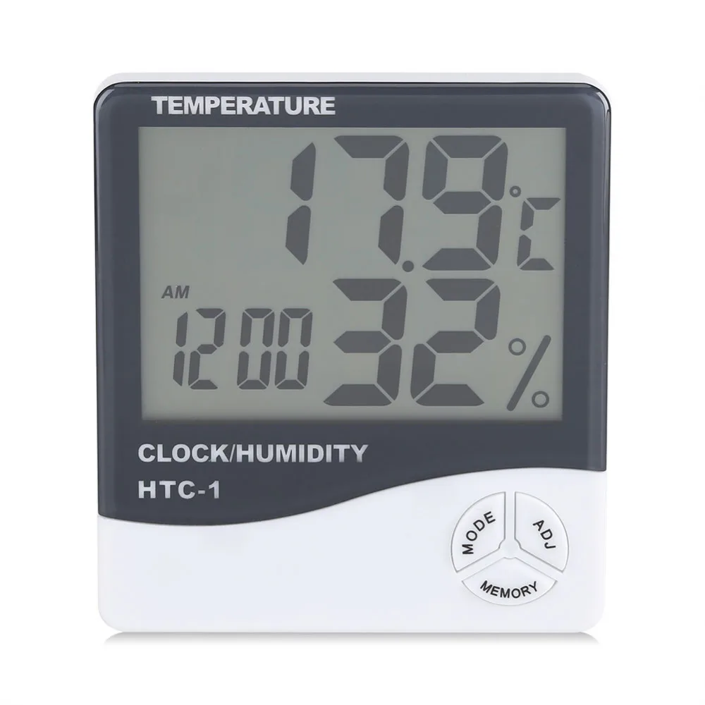 

Digital LCD Indoor Thermometer Hygrometer Temperature Humidity Tester Meter Weather Station Measuring Tools with Alarm Clock