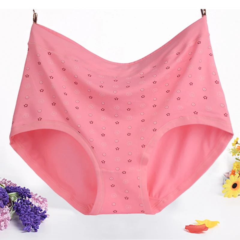 2Pcs/lot ON SALE Lingeries Women Briefs High Waist Panties Print Plus