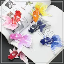 6 Pieces Embroidery Fish Patch Applique Iron on Stickers Repair Clothes Decorative Patches for Clothing Badges Fabric Sew On flower lace embroidery iron on stickers applique clothes patch embroidered patches for clothing rose badges fabric