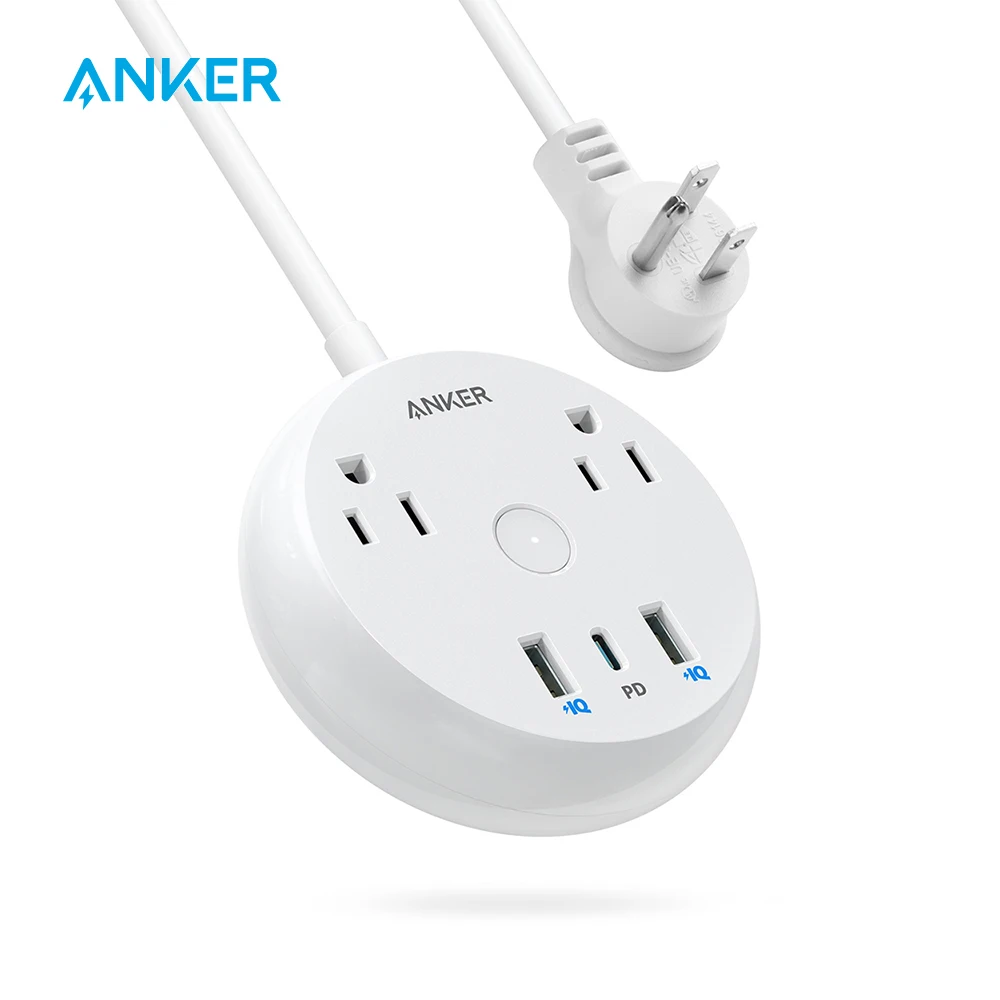 

Anker PowerStrip Pad,USB-C Power Strip with Power Delivery,2 Outlets 3 USB with Switch Control 5-Foot Power Cord,Compact size