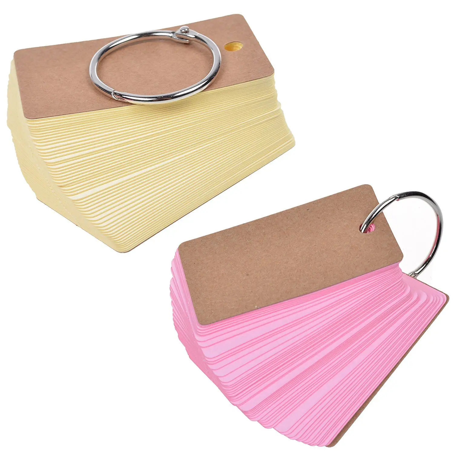 

Binder Ring Easy Flip Flash Cards Study Cards, 100 Unruled Blank Pages