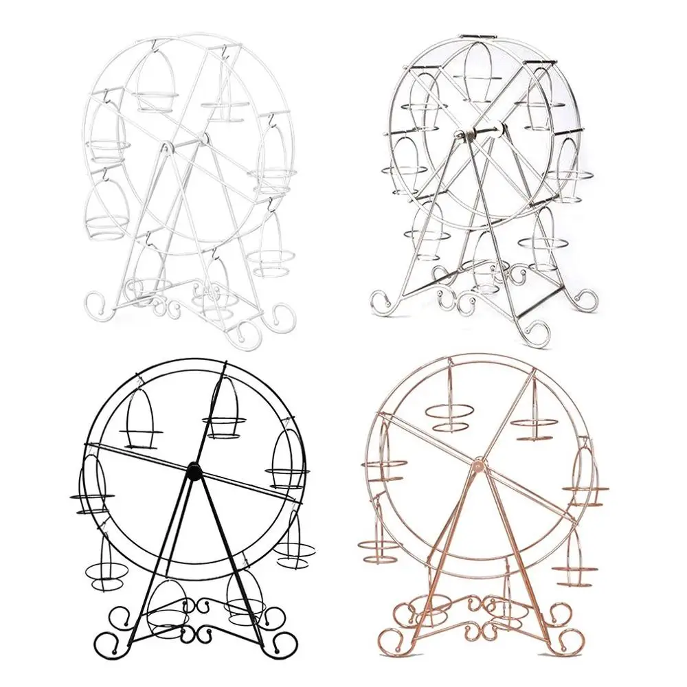 Нержавеющая сталь вечерние поворотные Кондитерские кексы держатель 8 принадлежности для чашек торт стенд колесо обозрения кухня дома