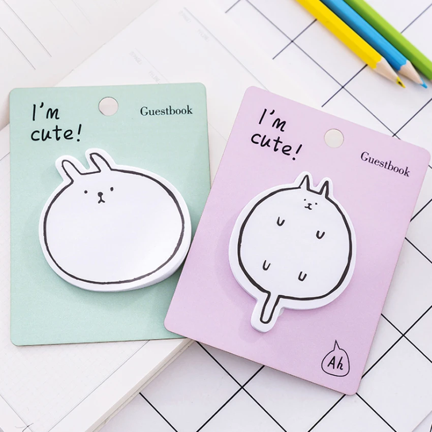 

4pack /lot Kawaii Youha animal cartoon sticky notes Memo Pad Sticky Self-Adhesive Notes Stationery School Supplies