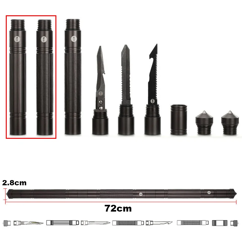 Снаряжение для кемпинга, для активного отдыха, для альпинизма, для пеших прогулок, самодельные защитные палочки, для дома, для автомобиля, для рыбалки, защита, инструмент для выживания, аварийный - Цвет: Old 72cm